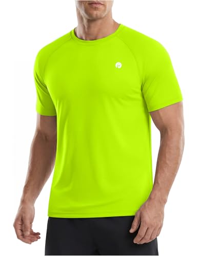 Image of PINSPARK Workout Shirts for Men UPF 50+ Quick Dry Athletic Gym Tee Shirts Mens Short Sleeve Running Cooling Swimming T-Shirt