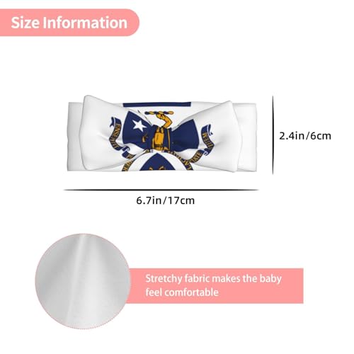 Massachusetts State Flag Baby Bow Headband. Comfortable baby headband, suitable for daily wear and photo props.3