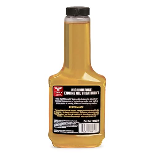 TRIAX Ölbehandlung mit hoher Laufleistung, Dichtungsrevitalisatoren, Korrosionsinhibitoren, Viskositätsstabilisatoren, Verschleißschutz, 12 oz./355 ml (1 Flasche)