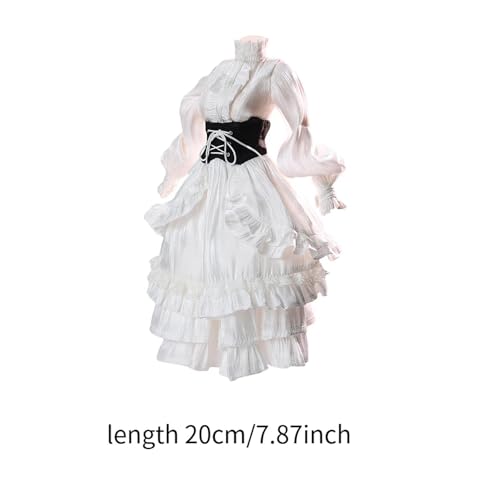 Robe longue gothique blanche 1/6 résistante pour vêtement poupée