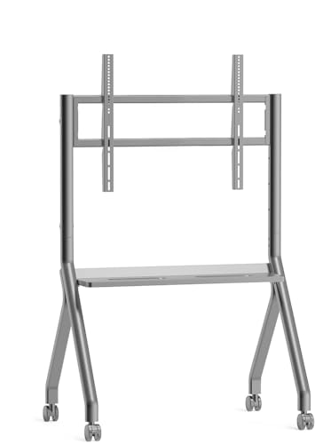 Smart Board Stand with Camera Tray Fits 42"-75" Screens, Interactive Whiteboard Stand with 360° Rotating Wheels Holds 300LBS, Height Adjustable,Mobile Stand for Home, Office & Classroom