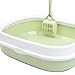 Leefasy Cat Litter Tray Kitty Litter Pan Portable Anti Splashing Easy to Clean Sturdy for Indoor Cats High Sided Kitten Potty Toilet, Fruit Green