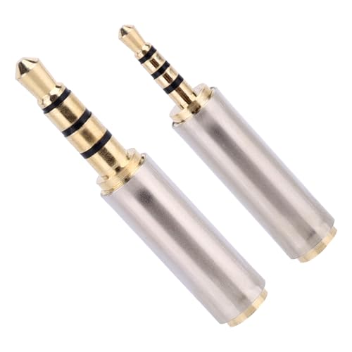 BTFO 2pcs 2.5mm to 3.5mm & 3.5mm to 2.5mm Stereo/Mono Audio Adapters Premium Male-to-Female Stereo Audio Converter Jack Adapter Suitable for Smartphones Headphones Television Tablets