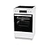 Gorenje GECS5C 60 WPA Cuisinière électrique avec plaque de cuisson vitrocéramique / 50 cm / 70 litres/GentleClose/Chauffage rapide/AirFry/ExtraSteam/Tiroirs télescopiques/AquaClean/Blanc