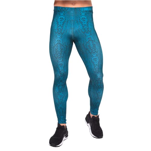 Kapow Meggings - Kapow Meggings Men's Originals Green Snake Print Leggings, Medium Size, 4-Way Stretch Tights for Festivals, Travel, Lounging & Everyday Wear - Best Deal on Amazon