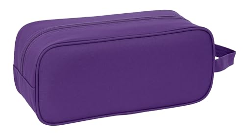 Safta Real Valladolid - Mittelgroßer Schuhschrank, Mehrzweck, für Sport, außerschulisch, Fußball, bequem und vielseitig, 34 x 14 x 15 cm, Violett/Weiß, M, Lässig
