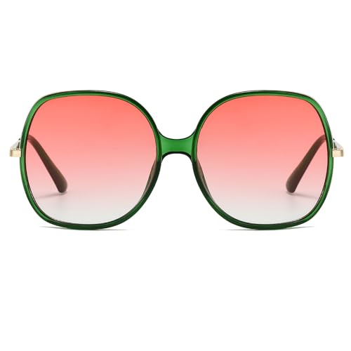 Image of Freckles Mark 70s Super Oversize Square Sunglasses for Women Vintage Rectangular Plastic Frame
