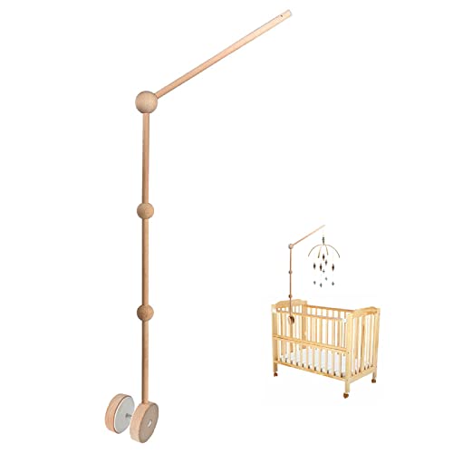 Image of Yimisya Wooden Baby Crib Arm - Anti-Slip Crib Mobile Bed Bell Holder Arm DIY Mobile Hanger Kit for Crib & Nursery Decor
