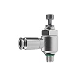 predolo 10 Pieces Abluft-Drosselventil Nitrilkautschuk-Dichtung Schnellkupplungsventil Präzise Durchflussregelung Maschinenteil, SL4-M5, Außendurchmesser 4mm Rohr, Gewinde M5 0.8
