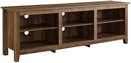 Walker Edison Wren Classic 6 Cubby TV Stand for TVs up to 80 Inches, 70 Inch, Rustic Oak