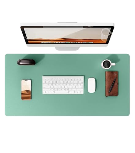 Sottomano pelle Tappetino per computer da scrivania per mouse e tastiera di grandi dimensioni Protezione da per ufficioGreen blue80x40 cm