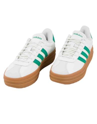 adidas VL Court Bold Womens Platform Shoes, White/Green, 7