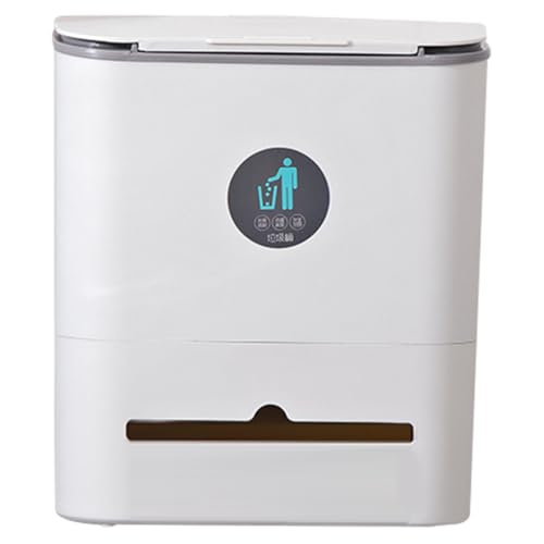 Caneca de basura de pared con tapa deslizante, 3.5l, plástica