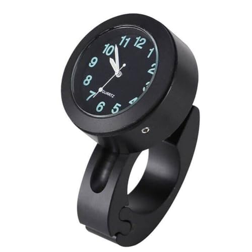 Tacdas Reloj Universal para Manillar de Motocicleta de 7/8 Pulgadas con Hebilla, Resistente Al Agua, Al Sol y A los Golpes, Color Negro.