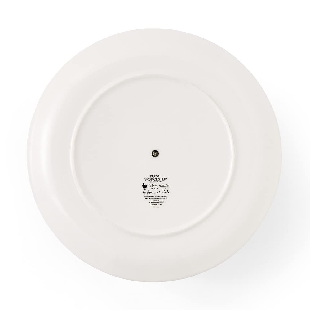 Wrendale Designs Royal Worcester Wrendale Deigns Présentoir à gâteaux Festif à Deux étages Motif Rouge-Gorge et Lapin Blanc