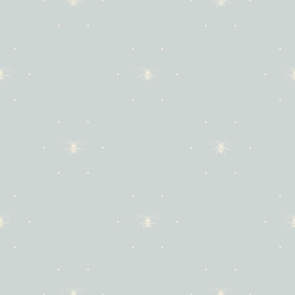 Sophie Allport Bees/Honeycombs Silhouette Wallpaper - Duck Egg/Stone - 181503