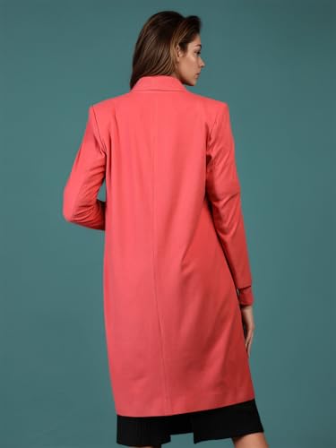 Image of CHKOKKO Women Elegant Winter Wear Warm Coat Classic Knee Length | Solid Color Design with Convenient Front Pockets | Ideal for Formal and Semi-Formal Occasions