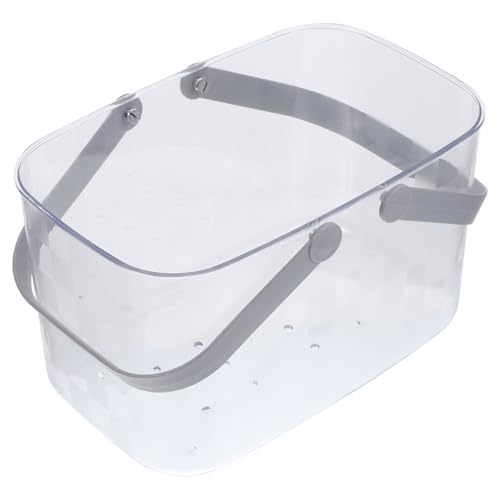 BESPORTBLE Cesta de Almacenamiento de Plástico Grande Transparente Drenaje Inferior y Asas, Organizador de Ducha Ventilado para Baño, Adecuado para Guardar Productos de Color Color Aleatorio
