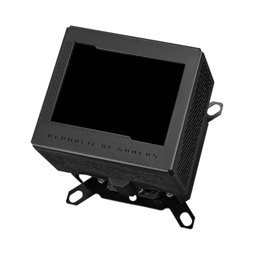 ASUS ROG Ryujin III WB Bloc d'eau LCD pour processeur (Asetek avec 178 micro-lamelles de refroidissement et plaque de refroidissement en alliage de cuivre, écran LCD 3,5", ventilateur VRM intégré,