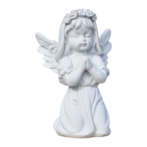 Image of Saugat Traders Praying Angel Statue for Home Decor Showpiece Bedroom, Living Room White Polyresin Figurine Decorative Sculpture Gifting Birthday, Housewarming, Christmas Gift