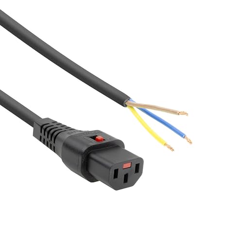 Câble de 3 mètres ACT Powercord C13LOCK-OPEN doté d'un connecteur verrouillable
