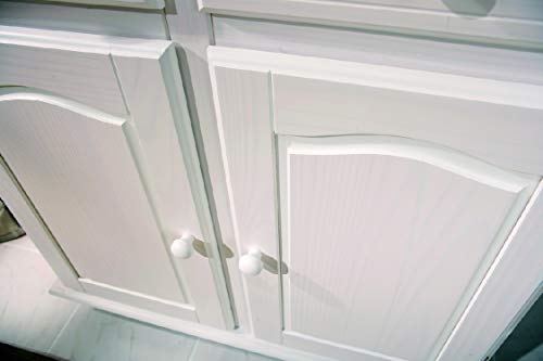 Dmora Mobile Buffet credenza vetrina Shabby, Pino