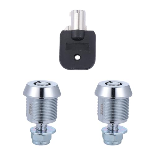 DIYEAH Cerradura Tubular de Leva 17 MM para Puertas Cortas 2 Piezas con 1 Llave Tubular Cerradura de Caja de Herramientas Resistente Corrosión Compatible con Máquinas Color
