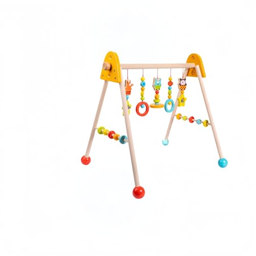 木製ベビージム プレイマット ベビーおもちゃ アクティビティジム 幼児用知育玩具 0?36ヶ月 新生児 男の子・女の子用 おしゃれな室内遊具 出産祝いギフト