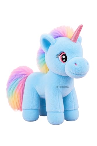 Image of Unicorn Soft Toy for Girls Boys Kids,Sky Blue,Unicorn Animal Plush Stuffed Baby Teddy Gift Birthday, 32 cm