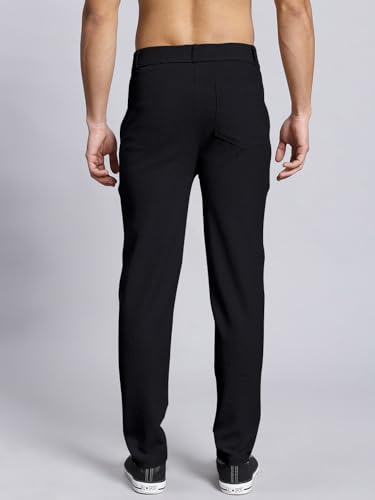 Image of VALLEY Casual Textured Slim Fit Trousers, Side Pockets
