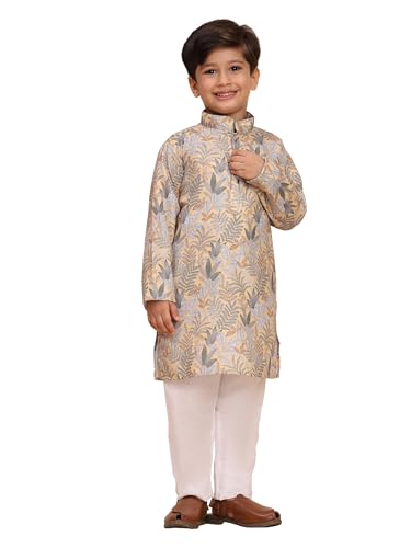 Image of Pro-Ethic Style Developer Boys Heavy Cotton Printed Kurta and Pajama Set for Kid's Ethnic Wear (S-280)