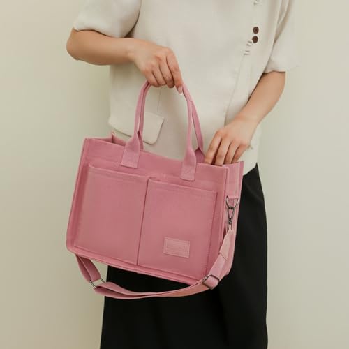 Image of Canvas Tote Bag for Women With Pockets,Crossbody Purses Everything Everyday Hobo Shoulder Bag Handbags for Work Beach Gym
