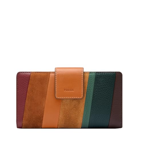 Image of Fossil Women's Logan Leather Wallet RFID Blocking Tab Clutch