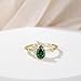 Gloffery 14K Gold Plated 1CT Engagement Rings for Women Pear Cut Green Created Emerald CZ Wedding Promise Rings for Her Size 5-10 (Size 6)