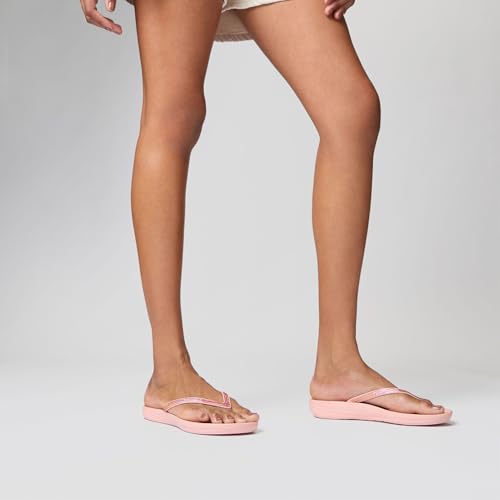 Image of FitFlop Womens iQushion Sparkle Ergonomic Flip Flops for Walking, Lightweight Waterproof Cushioned Thong Sandals for Women with Non Slip Bottom and Arch Support | Lightweight Waterproof Walking Sandals w /Cushioned Comfort & Arch Support