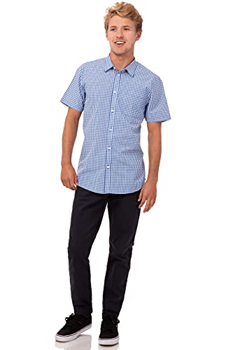 Chef Works Men's Modern Gingham Short Sleeve Dress Shirt3