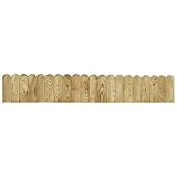 Tidyard Beeteinfassung Holz 120 cm Rasenkante Kiefer Imprägniert, Flexibel, Langlebig, Wetterbeständig, für Garten und Wege
