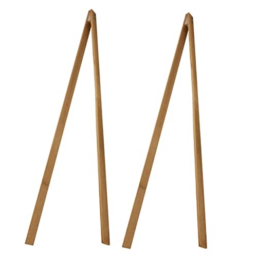 PACKOVE 2pcs Bamboo Litter Picker Grabbers Quick Clamps for Pickup Ergonomic Handle Design