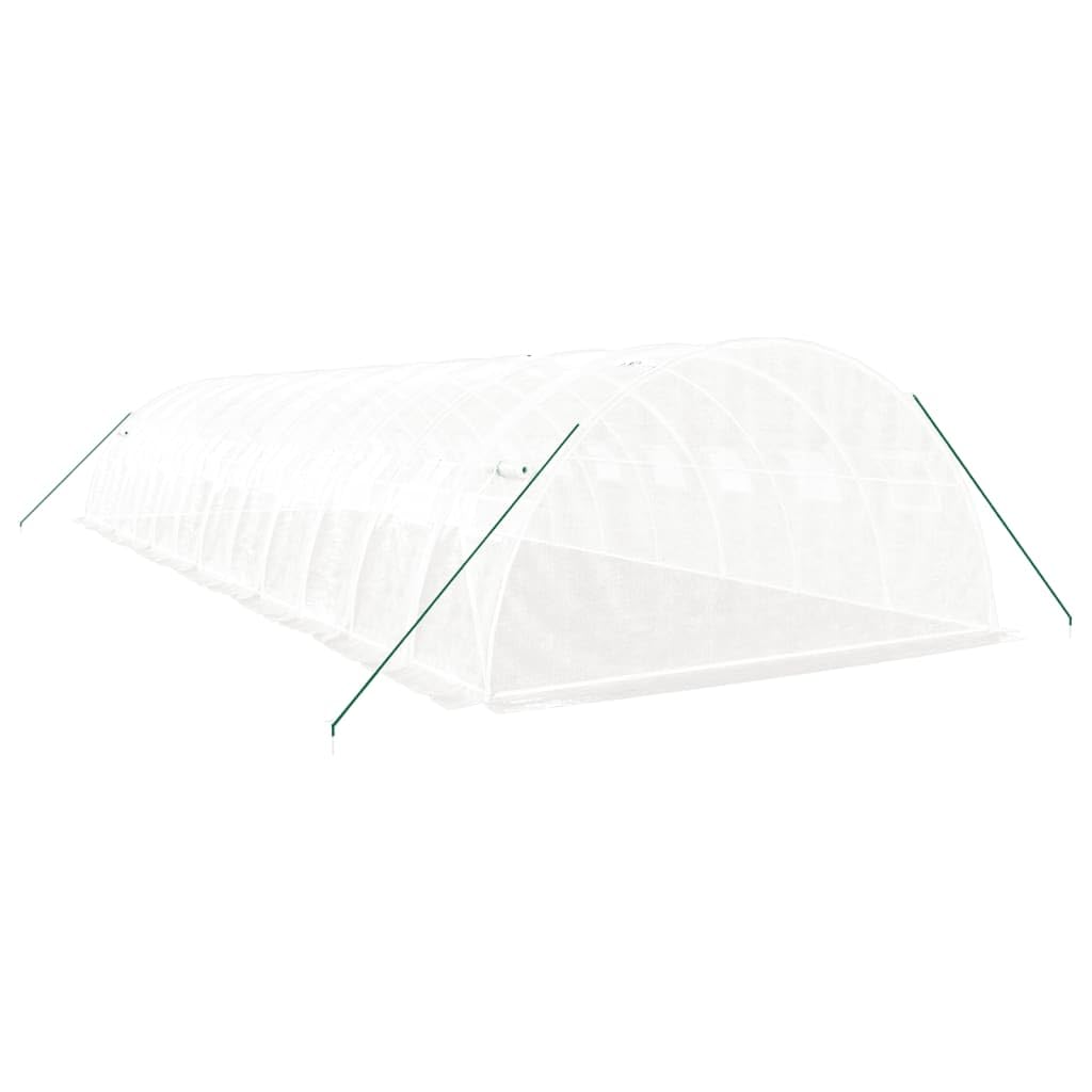 Homgoday Invernadero con Estructura de Acero Blanco 48 m² 12x4x2 m, Invernadero Caseta Jardín Terraza Plantas Semilla Cultivo Huerto Verduras Cubierta Casero
