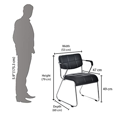 Image of Nilkamal Contract 02 Soft PVC with Arm, Black