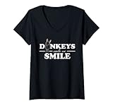 Photo Gallery donna donkey - vestiti da asino, idea regalo, motivo: asini mi fanno sorridere maglietta con collo a v Photo Gallery donna donkey - vestiti da asino, idea regalo, motivo: asini mi fanno sorridere maglietta con collo a v