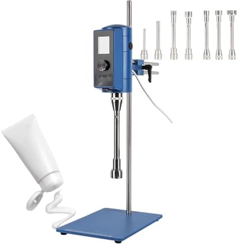 High Shear Dispersing Machine for Cosmetics, 500W Homogenizer with Digital Display, 220V Lab Emulsifying Equipment for Paint and Coating, 50F Cantilever Design