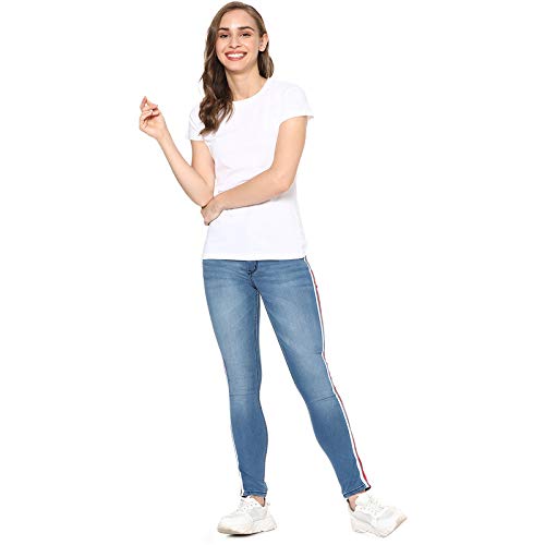 Image of PINACOLADA Super Skinny Side Striped Women Dark Blue Denim Jeans