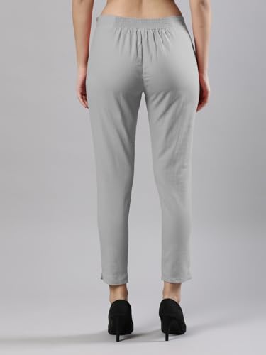 Image of Femmora Comfortable Fit Solid Straight Pant, Breathable Cotton Fabric with Side Zip Button Closure, for Women, Pack of 1