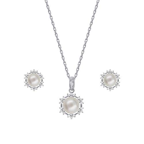 Collar de perlas de agua dulce gargantilla corta de plata para cadena de clavícula mujer