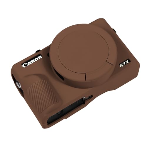 Easy Hood Case for Canon Powershot G7 X Mark III Digital Camera, Soft Silicone Protective Cover with Removable Lens Cover for Canon Powershot G7X Mark III DSLR Camera (Brown)