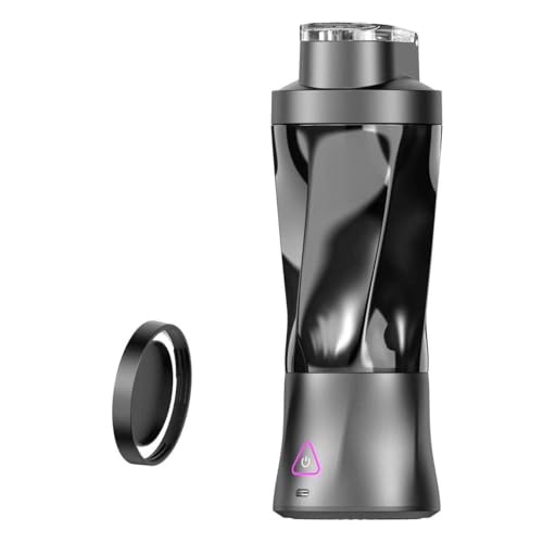 Image of Portable Blender Electric Juicers Fruit Mixers USB Rechargeable Smoothie Mini Personal Juicer 6 Blades 3Gears With Oil Strainer Pot Grease Can Scalding Handheld, Lid for Cooking (Black)