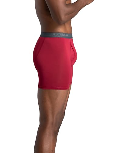 Fruit of the Loom Men's Micro Stretch Boxer Briefs, Designed to Move with You, Lightweight & Moisture Wicking Boxer Briefs (Pack of 6)