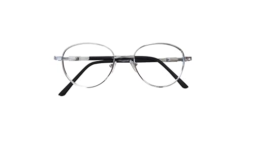 Image of Bifocal Distance Zero Near +1.00 to +3.00 Reading Glasses For Men Women, Metal Oval Shape Medium Size Full Frame With Unbrekable Anti Reflected Fibre Glasses