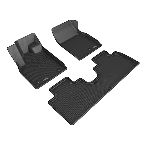 3D MAXpider All-Weather Floor Mats for Ford Mustang Mach-E 2021 2022 Custom Fit Car Floor Liners, Kagu Series (1st & 2nd Row, Black)